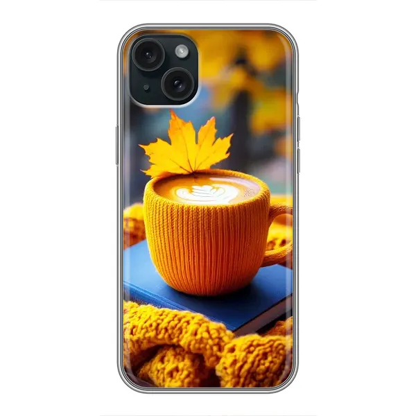 Чехол с принтом «Кофе на желтом пледе» для iPhone 15 Plus