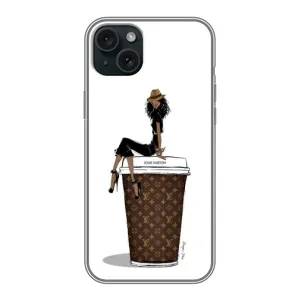 Чохли Луі Вітон для iPhone 15 Plus (AlphaPrint - LOUIS VUITTON) (кава LOUIS VUITTON)