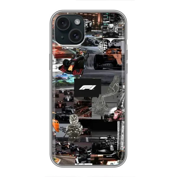 Чохол з принтом «Гоночний колаж Ф1» для iPhone 15 Plus