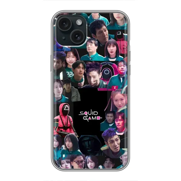 Чохол з принтом «Колаж Гра кальмара» для iPhone 15 Plus