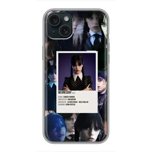 Чохол з принтом «колаж Венздей» для iPhone 15 Plus Чохол з принтом «колаж Венздей» для iPhone 15 Plus