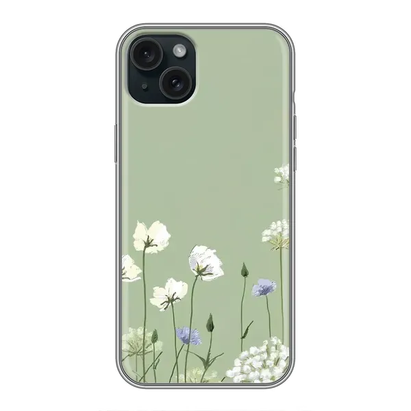 Чохол з принтом «Квіти на зеленому» для iPhone 15 Plus
