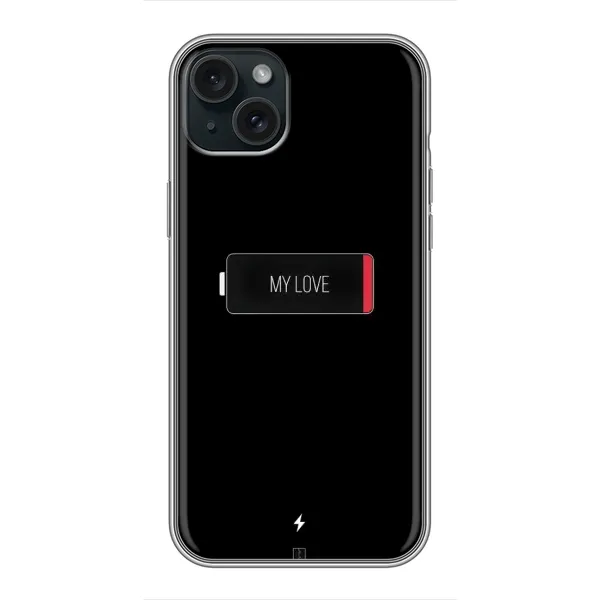 Чохол з принтом «Love battery» для iPhone 15 Plus