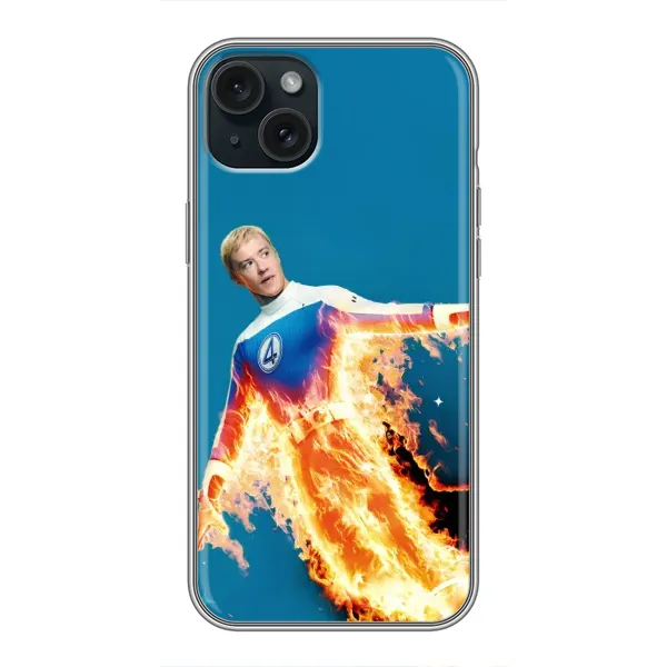 Чехол с принтом «Человек-факел в огне» для iPhone 15 Plus