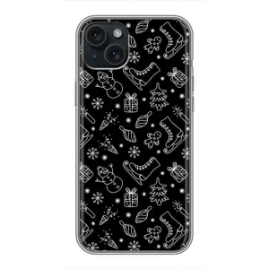 Новорічні, Святкові Чохли для iPhone 15 Plus - 2024 год (Новорічний фон)