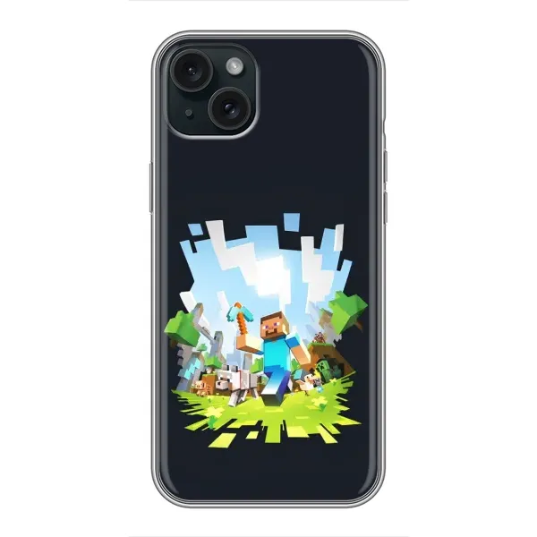 Чохол з принтом «персонажі Minecraft» для iPhone 15 Plus
