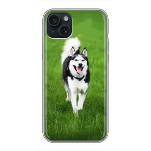 Чохол з Хаскі iPhone 15 Plus - (AlphaPrint) (Радісний Хаскі)