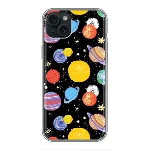 Космічні Чохли для Apple 15 Плюс (VPrint) (Намальовані планети)