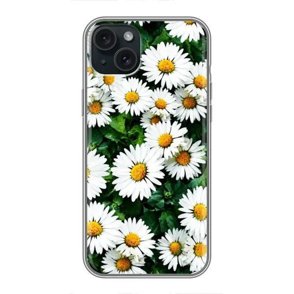 Чехол с принтом «Ромашки» для iPhone 15 Plus
