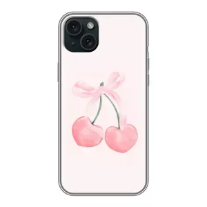 Чохол з розовим принтом для iPhone 15 Plus (Рожеві вишні)