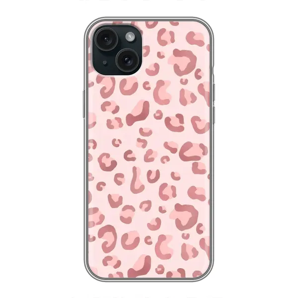 Чохол з принтом «Рожевий леопард» для iPhone 15 Plus