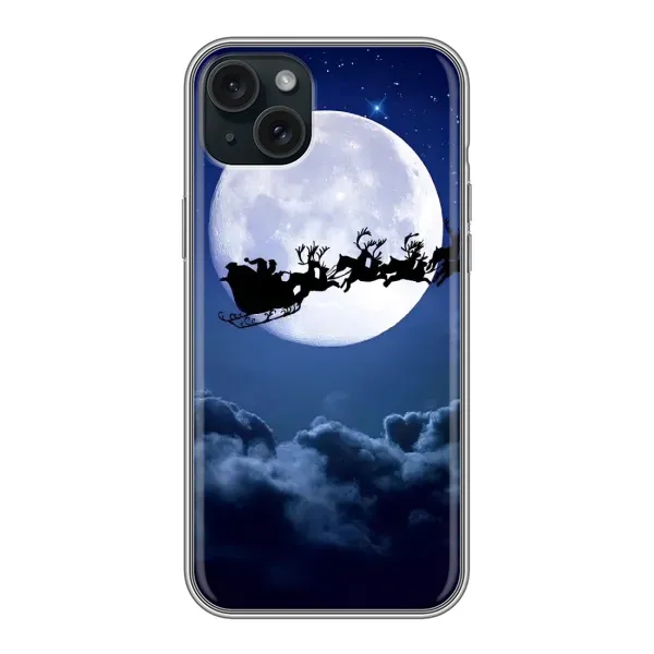 Чехол с принтом «Санта - луна» для iPhone 15 Plus
