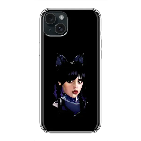 Чохол з принтом «серйозна Венздей» для iPhone 15 Plus Чохол з принтом «серйозна Венздей» для iPhone 15 Plus