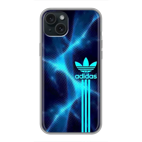 Чехол с принтом «Синий Адидас» для iPhone 15 Plus