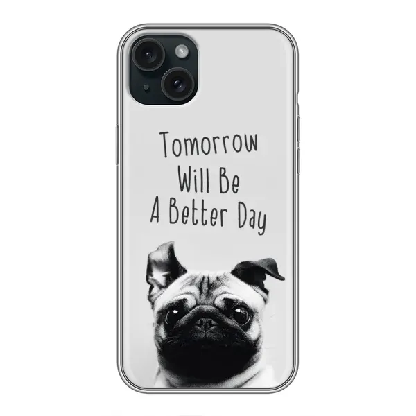 Чехол с принтом «Смешной Мопс» для iPhone 15 Plus