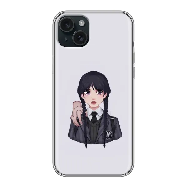Чохол з принтом «Венздей і Річ» для iPhone 15 Plus Чохол з принтом «Венздей і Річ» для iPhone 15 Plus