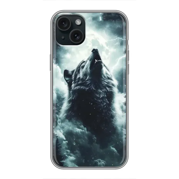 Чехол с принтом «Волк в облаках» для iPhone 15 Plus Чехол с принтом «Волк в облаках» для iPhone 15 Plus