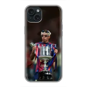 Чохол з футболістом Ламін Ямаль iPhone 15 Plus (Ямаль з кубком)
