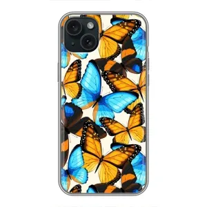 Чохол з принтом для Apple 15 Плюс - (Прикольні) (AlphaPrint) (Яскраві метелики)