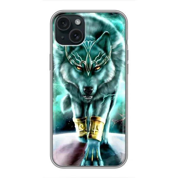 Чохол з принтом «Яскравий вовк» для iPhone 15 Plus