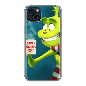 Різдвяні Чохли для iPhone 15 Plus (VPrint) (Зелений Грінч)