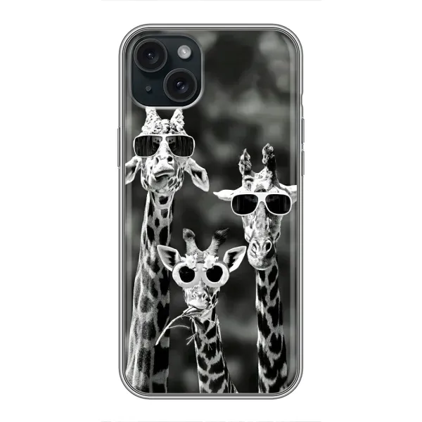 Чохол з принтом «Жирафи в окулярах» для iPhone 15 Plus