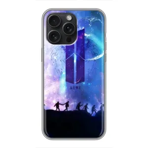 Чехлы BTS для iPhone 15 Pro Max (AlphaPrint) (Army BTS)
