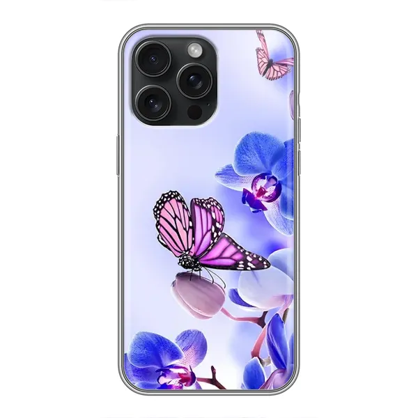 Чехол с принтом «Бабочка на цветочке» для iPhone 15 Pro Max