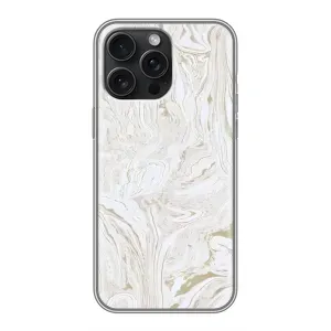 Мраморный чехол на iPhone 15 Pro Max (VPrint) (Белый мрамор)