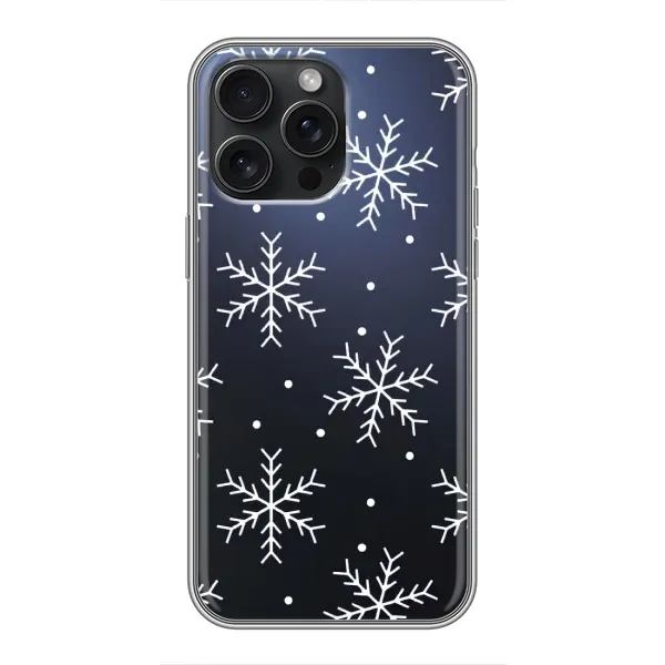 Чехол с принтом «Белые снежинки» для iPhone 15 Pro Max Чехол с принтом «Белые снежинки» для iPhone 15 Pro Max