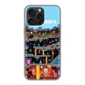 Чехол Майнкрафт на iPhone 15 Pro Max (AlphaPrint) Minecraft (фон Minecraft)
