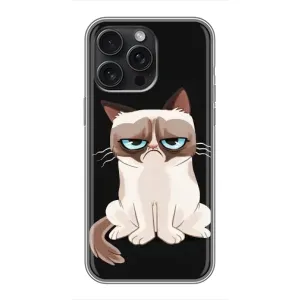 Чехол с принтом для iPhone 15 Pro Max (AlphaPrint) Модные коты (Грустный кот)