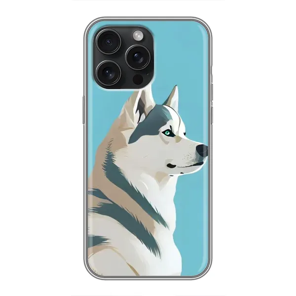 Чехол с принтом «Хаски арт» для iPhone 15 Pro Max