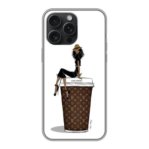 Чехол с принтом «кофе LOUIS VUITTON» для iPhone 15 Pro Max