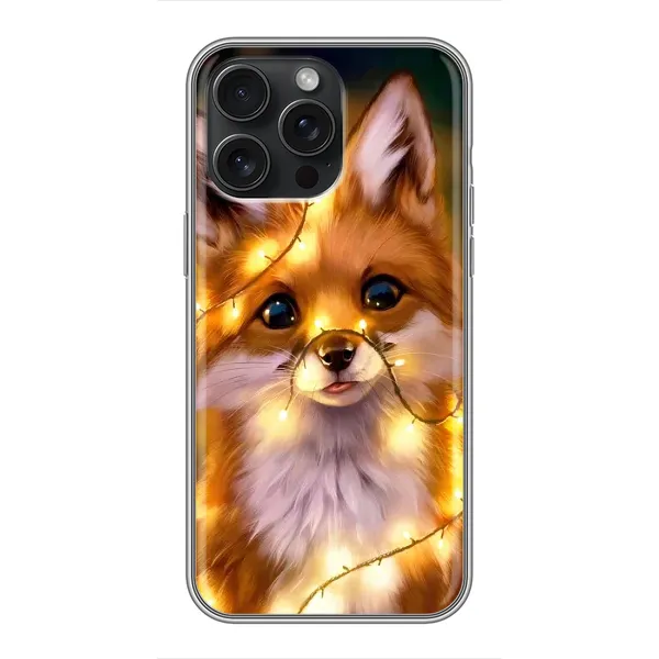 Чохол з принтом «Лисичка в гірляндах» для iPhone 15 Pro Max Чохол з принтом «Лисичка в гірляндах» для iPhone 15 Pro Max