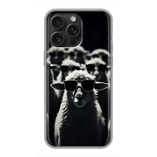 Чехол с принтом «Овечка в очках» для iPhone 15 Pro Max