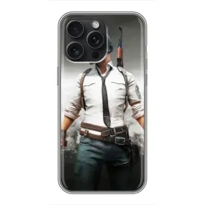 Чехол PUBG для Айфон 15 Про Макс (AlphaPrint) (Пабг мен)