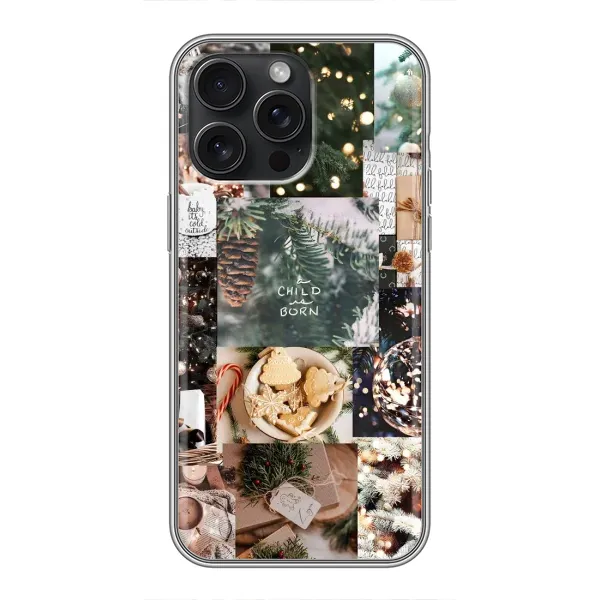 Чехол с принтом «Рождественский коллаж» для iPhone 15 Pro Max