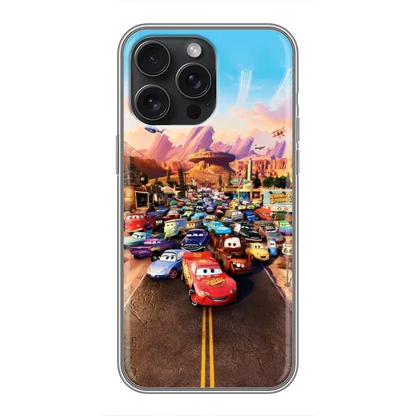 Чехол с принтом «Тачки на трассе» для iPhone 15 Pro Max