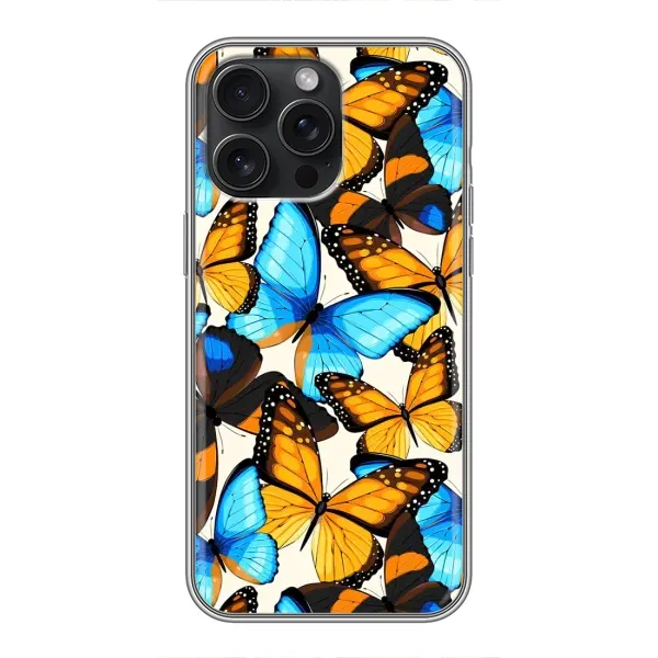 Чохол з принтом «Яскраві метелики» для iPhone 15 Pro Max