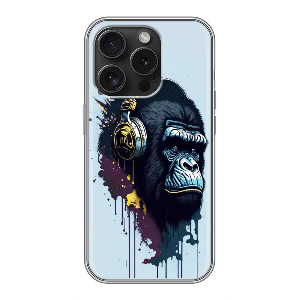 Чохол з принтом «Горила в навушниках» для iPhone 15 Pro Чохол з принтом «Горила в навушниках» для iPhone 15 Pro