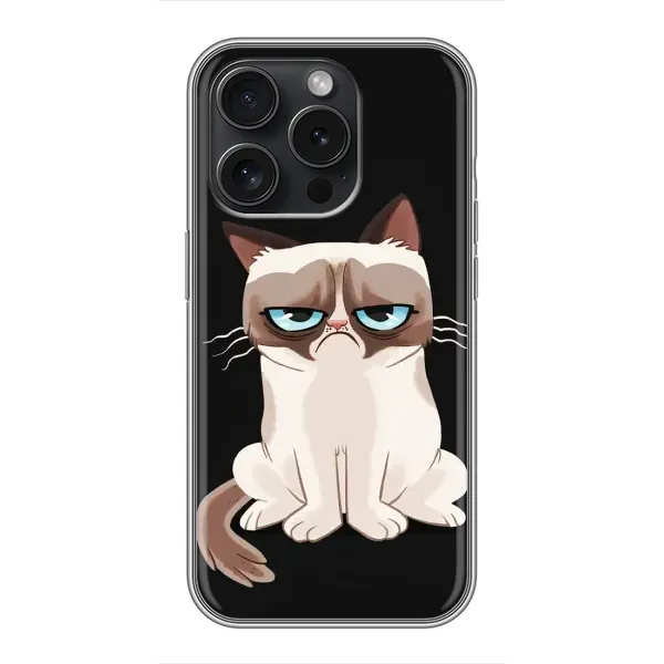 Чохол з принтом «Сумний кіт» для iPhone 15 Pro
