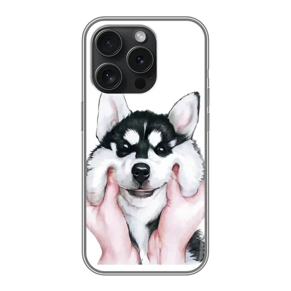 Чехол с принтом «Хаски улыбака» для iPhone 15 Pro