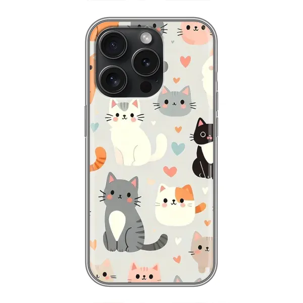 Чехол с принтом «Коллаж котов» для iPhone 15 Pro Чехол с принтом «Коллаж котов» для iPhone 15 Pro