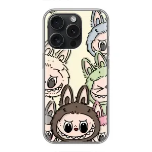 Чехол с Лабубу на iPhone 15 Pro (Золотая обезьяна Bored Ape)