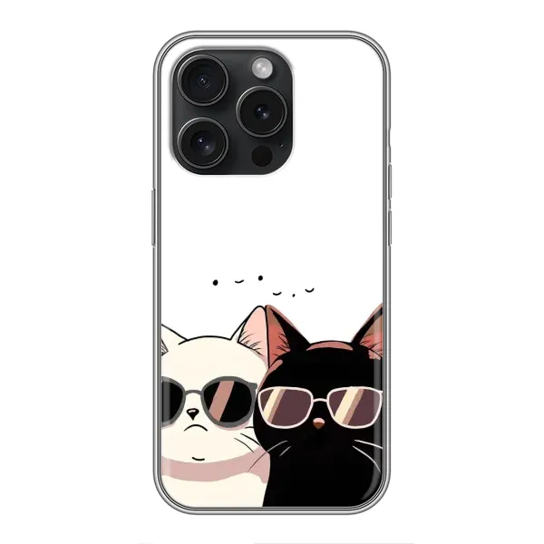 Чехол с принтом «Коты в очках» для iPhone 15 Pro Чехол с принтом «Коты в очках» для iPhone 15 Pro