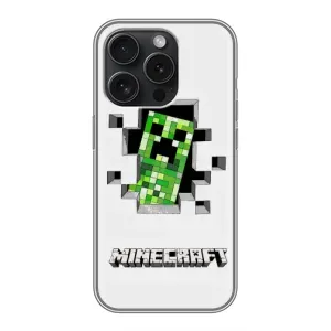 Чохол Майнкрафт на iPhone 15 Pro (AlphaPrint) Minecraft (кріпер Майнкрафт)