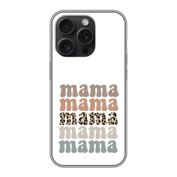 Чехол с принтом «Текстовый коллаж мама» для iPhone 15 Pro