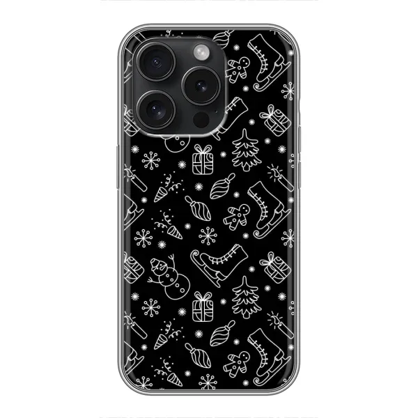 Чехол с принтом «Новогодний фон» для iPhone 15 Pro