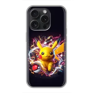 Чохол з Пікачу на iPhone 15 Pro (Пікачу з м'ячем)